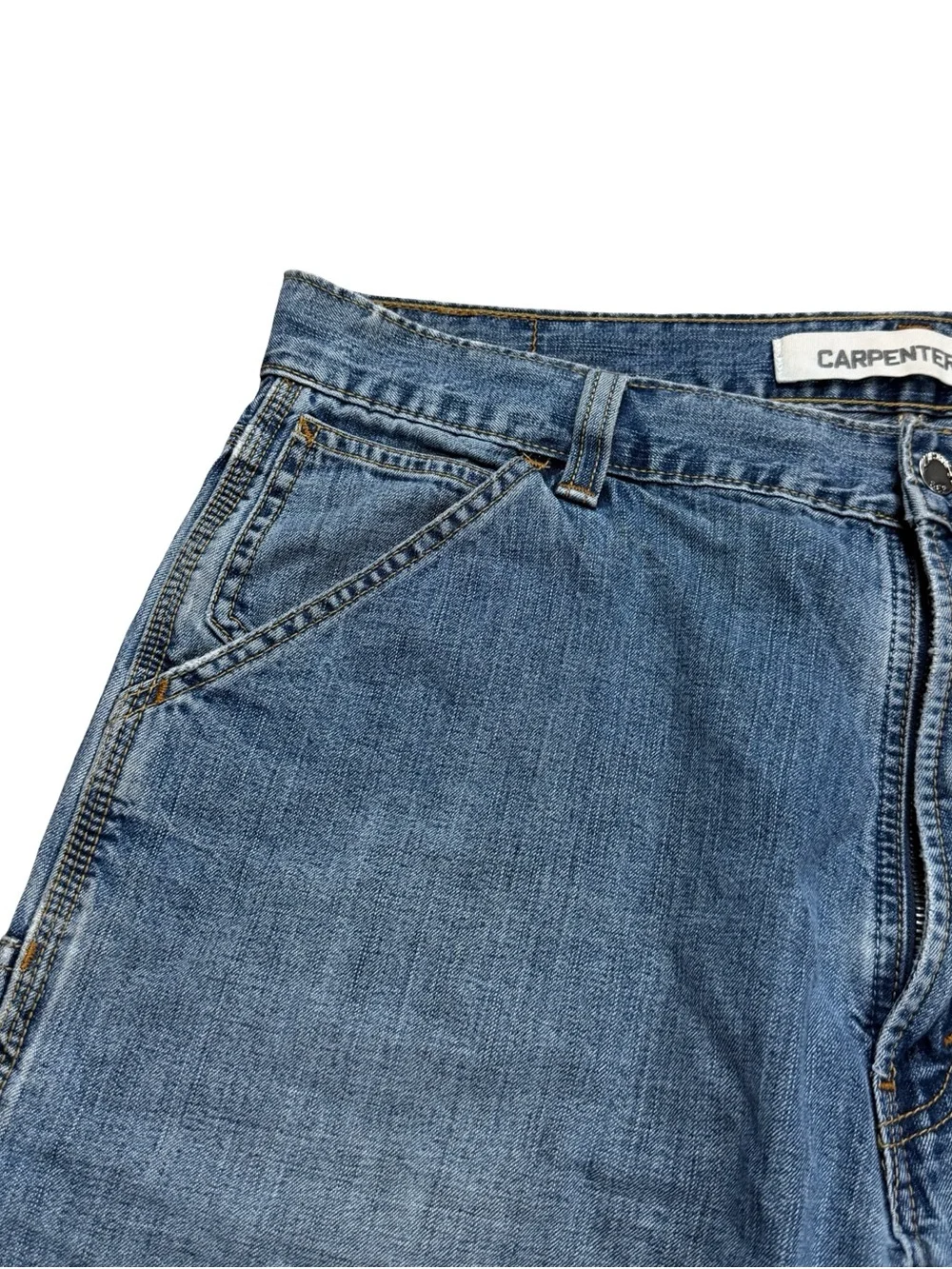 Vintage Y2K Levi’s Carpenter Medium Wash Blue Denim Jean Jort Shorts Size 36